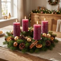 Prodotto Candele a colonna tinta unita Candele Berry viola 50×100 cm 4 pz
