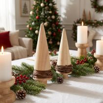 Prodotto Albero di Natale in legno naturale decorazione da tavola Natale H18cm 2 pz