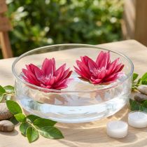 Prodotto Decorazione da tavolo artificiale a forma di ninfea galleggiante fucsia Ø15cm 2 pezzi