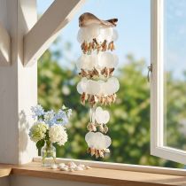 Prodotto Campanello a vento Capiz con decorazione sospesa in madreperla e conchiglie Ø17cm 70cm