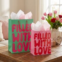 Prodotto Borsa regalo con manici Filled with Love A36/23cm Set da 2