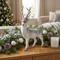 Prodotto Deco cervo floccato/nevicato 39cm
