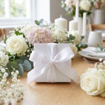 Prodotto Nastro decorativo nastro regalo nastro bianco orlato 25mm 3m 10pz