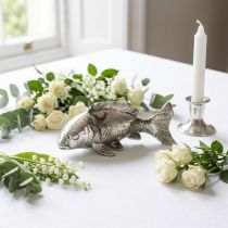Prodotto Deco pesce argento antico 14cm