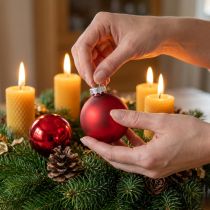 Prodotto Palla di Natale Ø4cm rossa lucida/opaca 24 pz