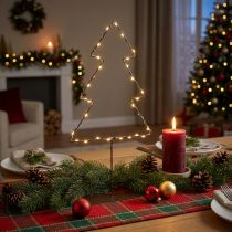 Prodotto Albero di Natale a LED, alimentato a batteria, decorazione da tavolo per interni, 47 cm