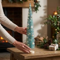 Prodotto Albero di Natale artificiale, albero decorativo, design delicato con base in legno, 80 cm
