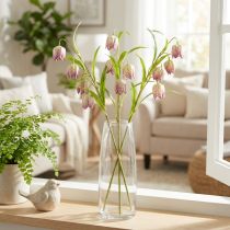 Prodotto Fiore di fritillaria artificiale, delicata decorazione per spazi abitativi, 60 cm, 3 pezzi