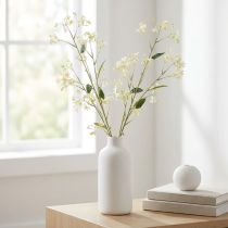 Prodotto Ramo decorativo di fiori di melo come fiore artificiale per accenti luminosi nel soggiorno, crema, 108 cm, 2 pezzi