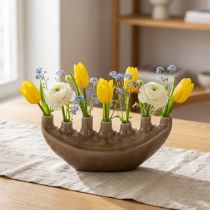 Prodotto Vaso decorativo Vaso in ceramica a forma di barca marrone 23×8,5cm H11cm