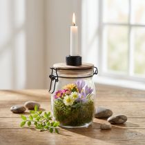 Prodotto Portacandele a bastone in vetro decorativo con chiusura Ø10cm H16cm