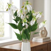 Prodotto Giglio artificiale, decorazione floreale, pianta artificiale, fiore di seta bianco L82cm 3 pezzi