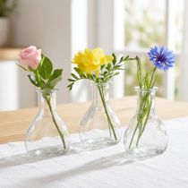 Prodotto Mini vasi in vetro per decorazioni da tavola moderne e tocchi di stile, 11 cm, 6 pezzi