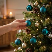 Prodotto Palline di Natale, opache e lucide, piccole decorazioni natalizie, 4 cm, 24 pezzi