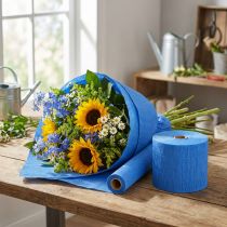 Prodotto Fiore crêpe blu L10cm grammatura 128g/mq L250cm 2 pezzi