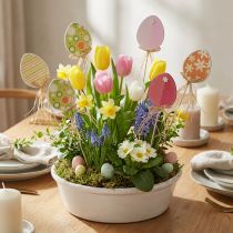 Prodotto Decorazione uovo di Pasqua, spina per fiori Legno di Pasqua, spina di Pasqua 31,5 cm 12 pezzi