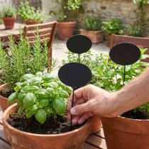 Prodotto Etichette per piante, paletti da giardino in legno, neri, 19 cm, 12 pezzi - paletti da giardino, paletti per erbe aromatiche