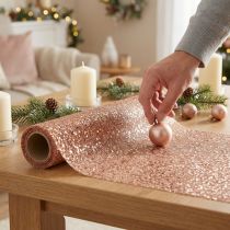 Prodotto Runner da tavolo Runner natalizio in oro rosa 48×450 cm