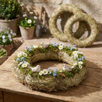 Prodotto Ghirlande di fieno, decorazione da tavola, materiale naturale, Ø 31-32 cm, set da 5