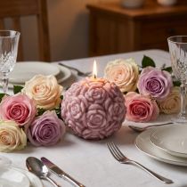Prodotto Candela a sfera con motivo a rosa come romantica decorazione da tavola
