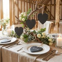 Prodotto Cuore in ardesia cuore in ardesia da appendere nero 10 cm 6 pz