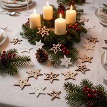 Prodotto Decorazione sparsa Stelle natalizie in legno bianco/naturale Ø4cm 72 pz