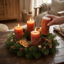 Prodotto Candele rustiche color marrone rossastro, 50×100 mm, set da 4 pezzi