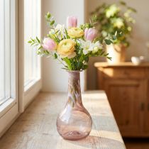 Prodotto Mini vaso da fiori in vetro viola Ø7,5 cm H15 cm