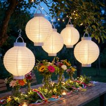 Prodotto Lanterna LED con energia solare 20cm bianca