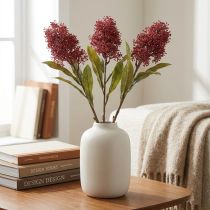 Prodotto Skimmie Fiori Artificiali Borgogna Skimmia Japonica Effetto Secco 59cm 3 pezzi