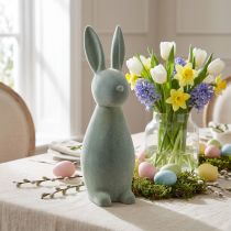 Prodotto Coniglietto pasquale decorativo, floccato, grigio-verde, altezza 47 cm