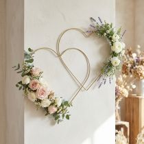 Prodotto Anello in metallo a forma di cuore, decorazione appesa decorazione in metallo anello oro 32,5 cm 4 pezzi