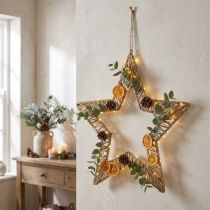 Prodotto Stella di iuta stile boho Anello decorativo natalizio 40cm