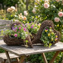 Prodotto Cuore di pianta rampicante, cuore decorativo in legno e filo metallico, idea regalo fai da te, decorazione da tavolo da giardino, decorazione da parete, a forma di cuore, set da 3 pezzi, 30x20x6cm
