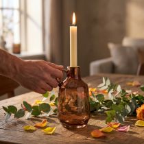 Prodotto Candeliere candelina in vetro decoro vetro marrone H22cm