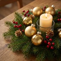 Prodotto Mini palline di Natale in vetro oro opaco lucido Ø3cm 22 pz