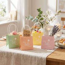 Prodotto Sacchetto regalo con stampa "Un sacchetto di felicità" per deliziose idee regalo, 12 cm, 12 pezzi