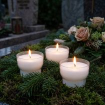 Prodotto Candele votive bianche con ciotola Ø4,3cm 25 pz