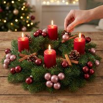 Prodotto Mini palline di Natale in filo di vetro rosa bordeaux Ø2,5 cm 140 pz