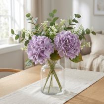 Prodotto Decorazione Ortensie Fiori Artificiali Fiore Viola Ø18cm 69cm 2pz