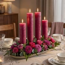 Prodotto Candele coniche, candele colorate, Berry, 50x300mm, 4 pezzi.