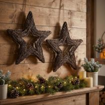 Prodotto Stelle decorative da appendere stelle di salice naturali 48 cm 2 pezzi