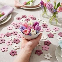 Prodotto Decorazione sparsa fiori in legno decorazione da tavola rosa viola bianco Ø4cm 72 pz