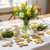 Prodotto Fiori e api da spargere decorazione con confettini in legno arancione primaverile 36 pz