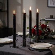 Prodotto Candele nere candele a bastoncino in tinta unita 34x300mm 4 pz