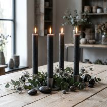 Prodotto Candele coniche candele tinta unita antracite 34×240mm 4 pz