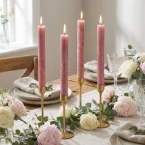 Prodotto Candele coniche tinta unita rosa antico 34 mm x 300 mm 4 pz