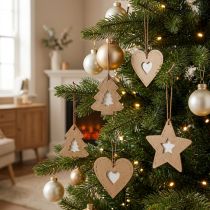 Prodotto Addobbo albero natale stella abete cuore carta 7cm 36p