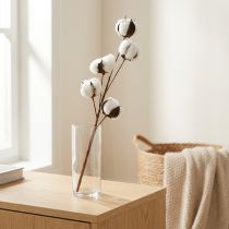Prodotto Ramo decorativo in cotone Ramo decorativo in vero cotone 5 teste 50 cm
