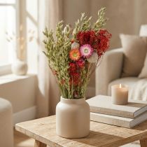 Prodotto Bouquet di fiori secchi Bouquet di fiori di campo Rosso H50cm 150g